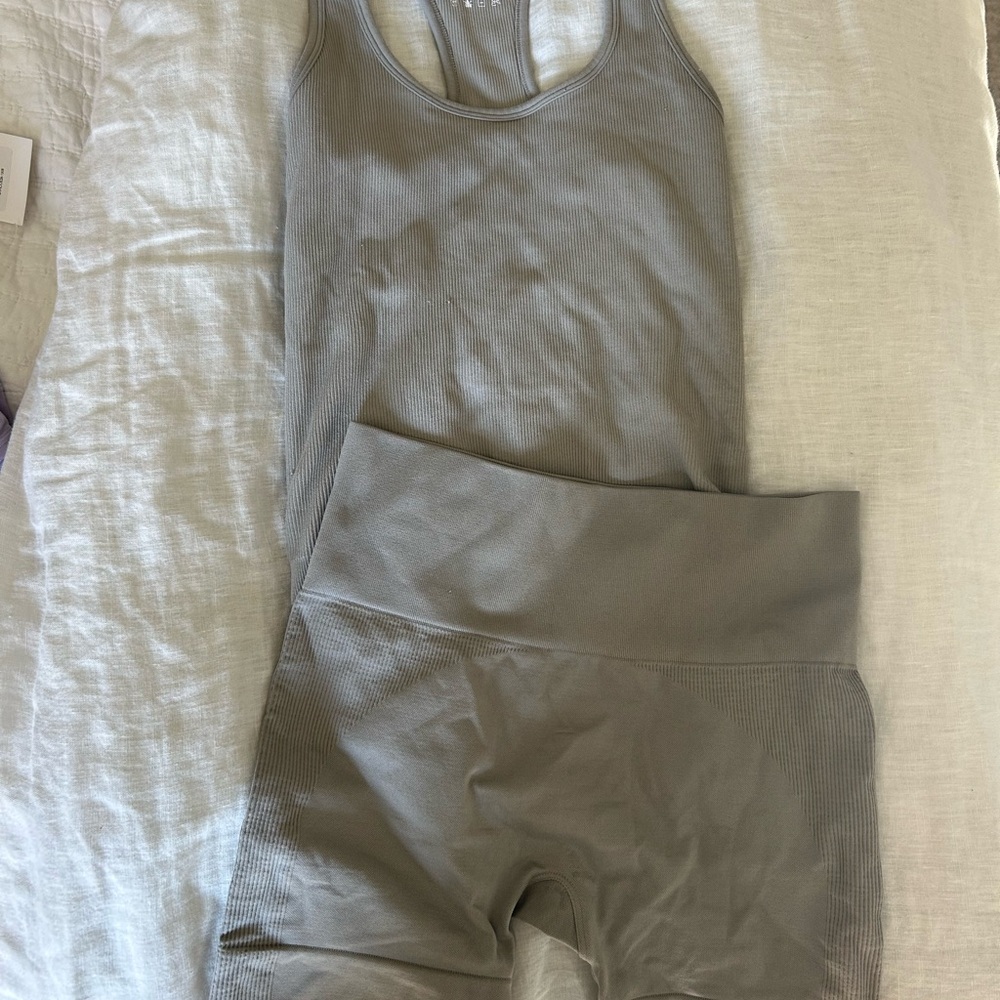 SET Active Gray Tank and Shorts Set